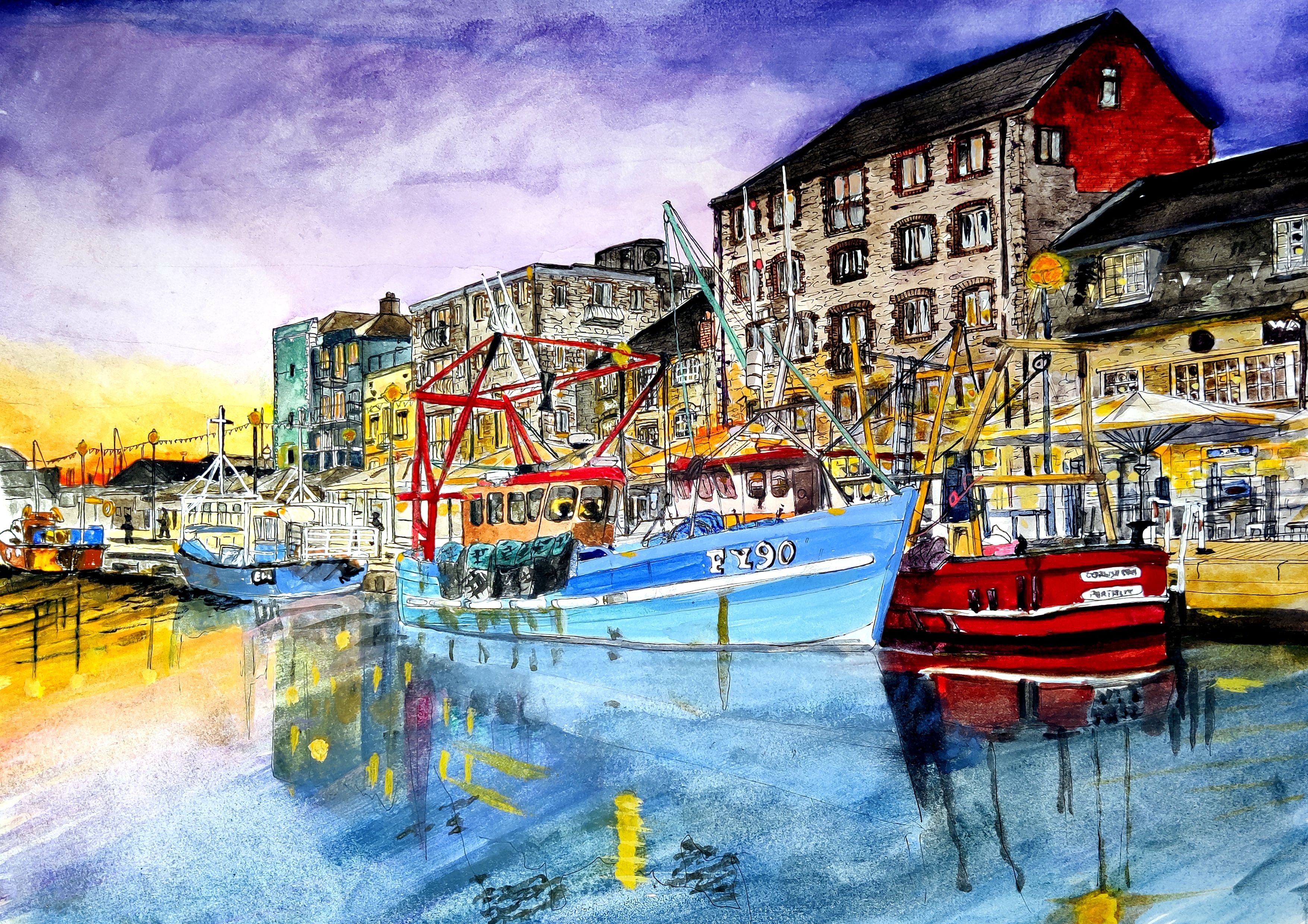 James Presley, Sunset on the Barbican in Plymouth James Presley, Sunset on the Barbican in Plymouth