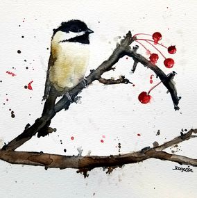 Painting, Chickadee, Jim Lagasse