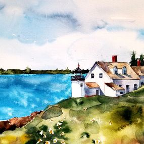 Painting, Maine Lighthouse, Jim Lagasse