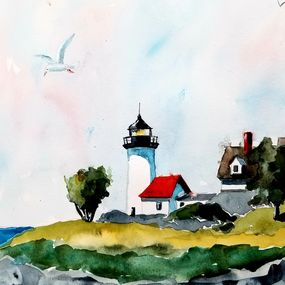 Painting, Maine Lighthouse, Jim Lagasse