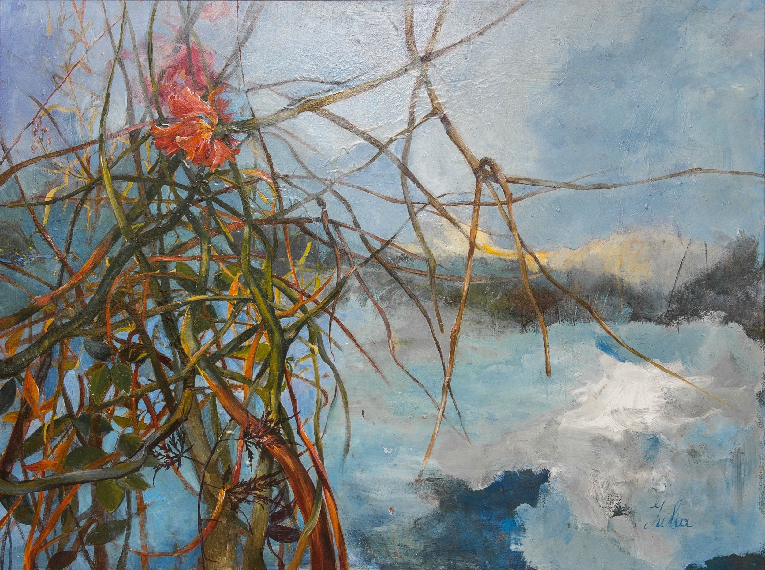 Julia Hacker, Late fall lake view Julia Hacker, Late fall lake view