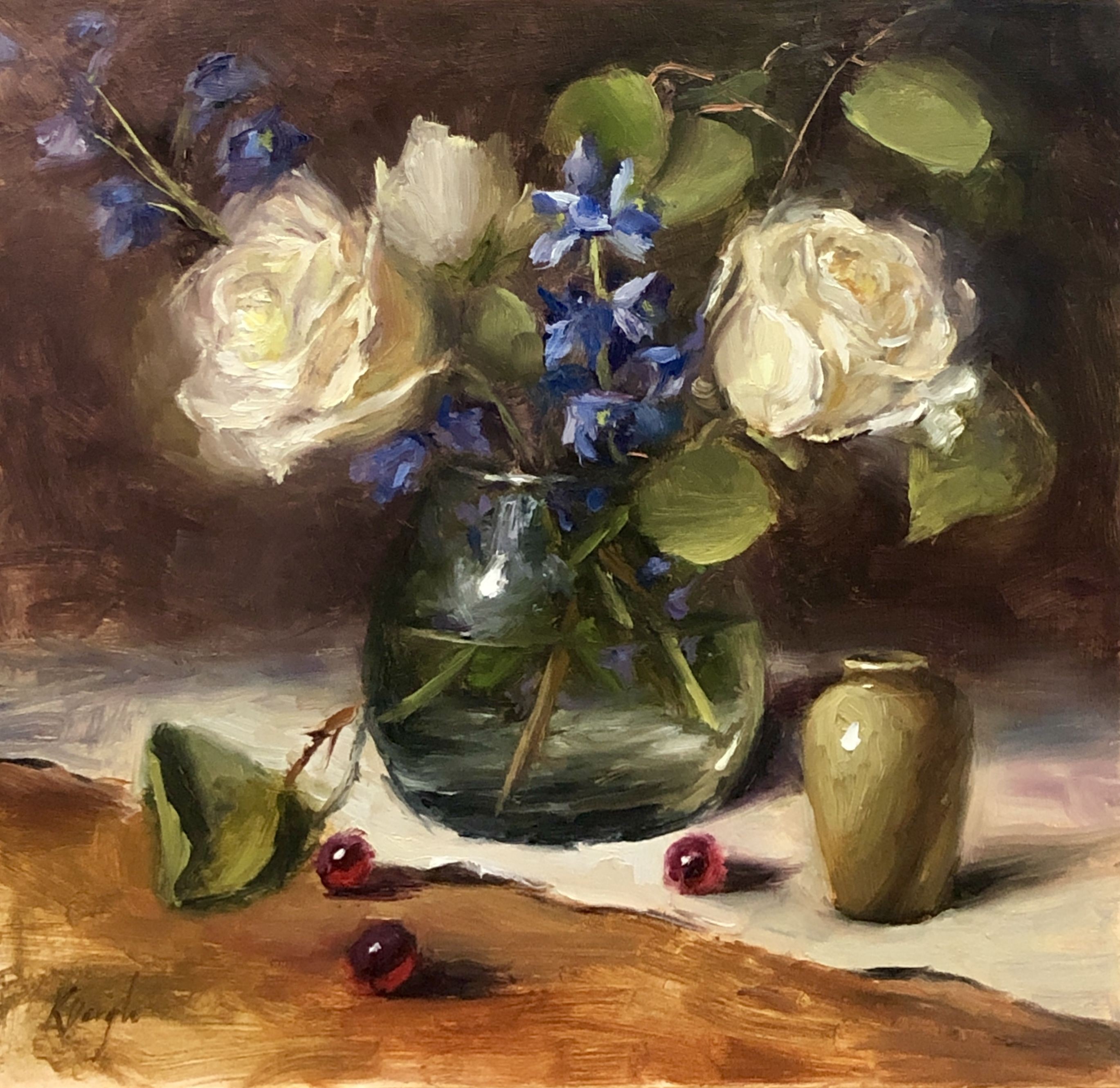 Karen Daigle, Roses and Delphiniums Karen Daigle, Roses and Delphiniums
