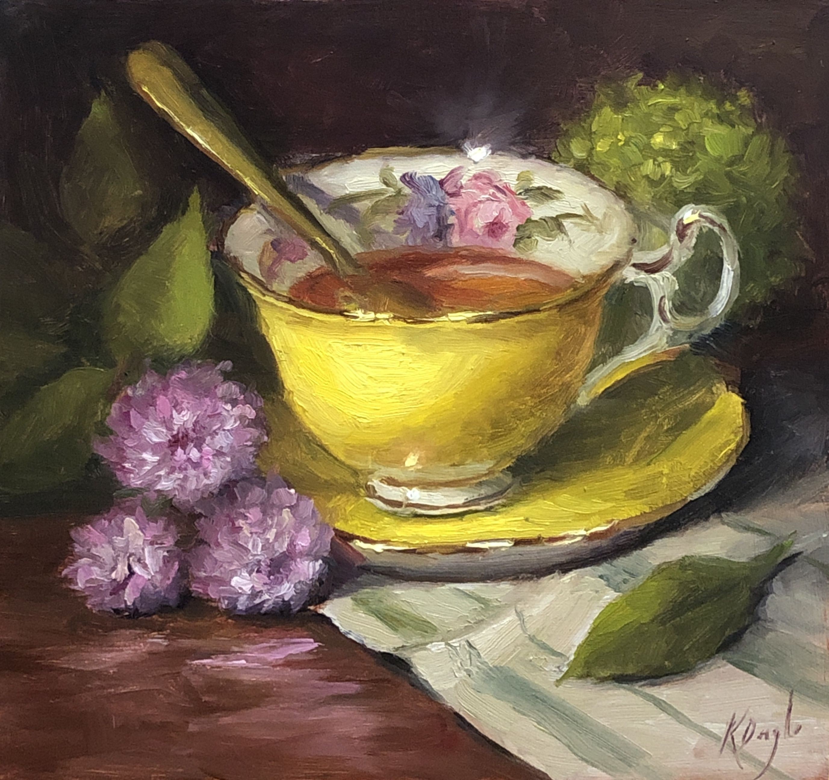 Karen Daigle, Yellow Tea and Mums Karen Daigle, Yellow Tea and Mums