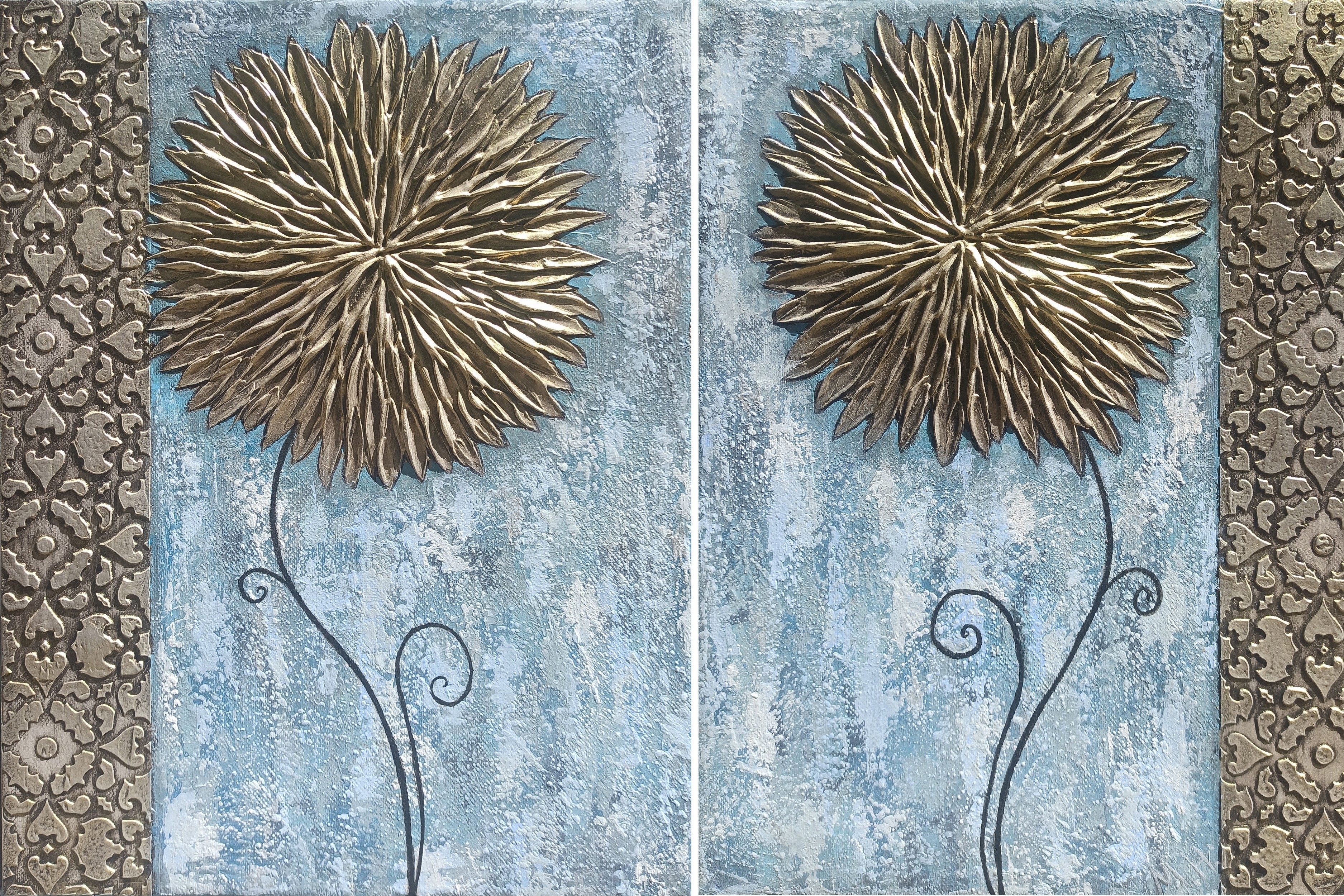 Hasmik Mamikonyan, Asters with blue background Hasmik Mamikonyan, Asters with blue background