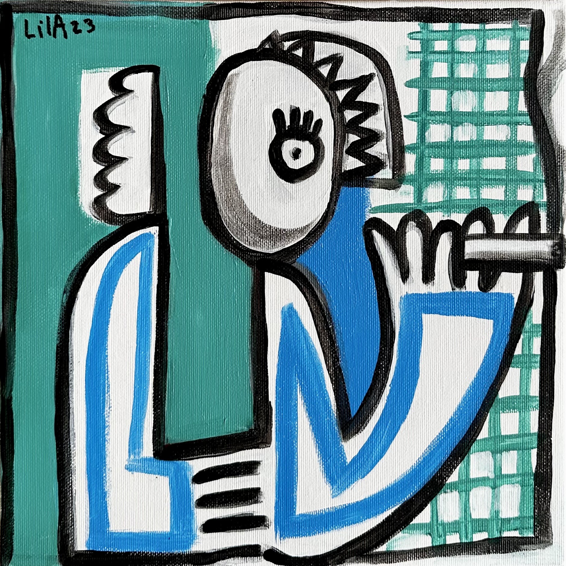 Lila Maroun Frem, L'homme bleu à la cigarette 2 Lila Maroun Frem, L'homme bleu à la cigarette 2