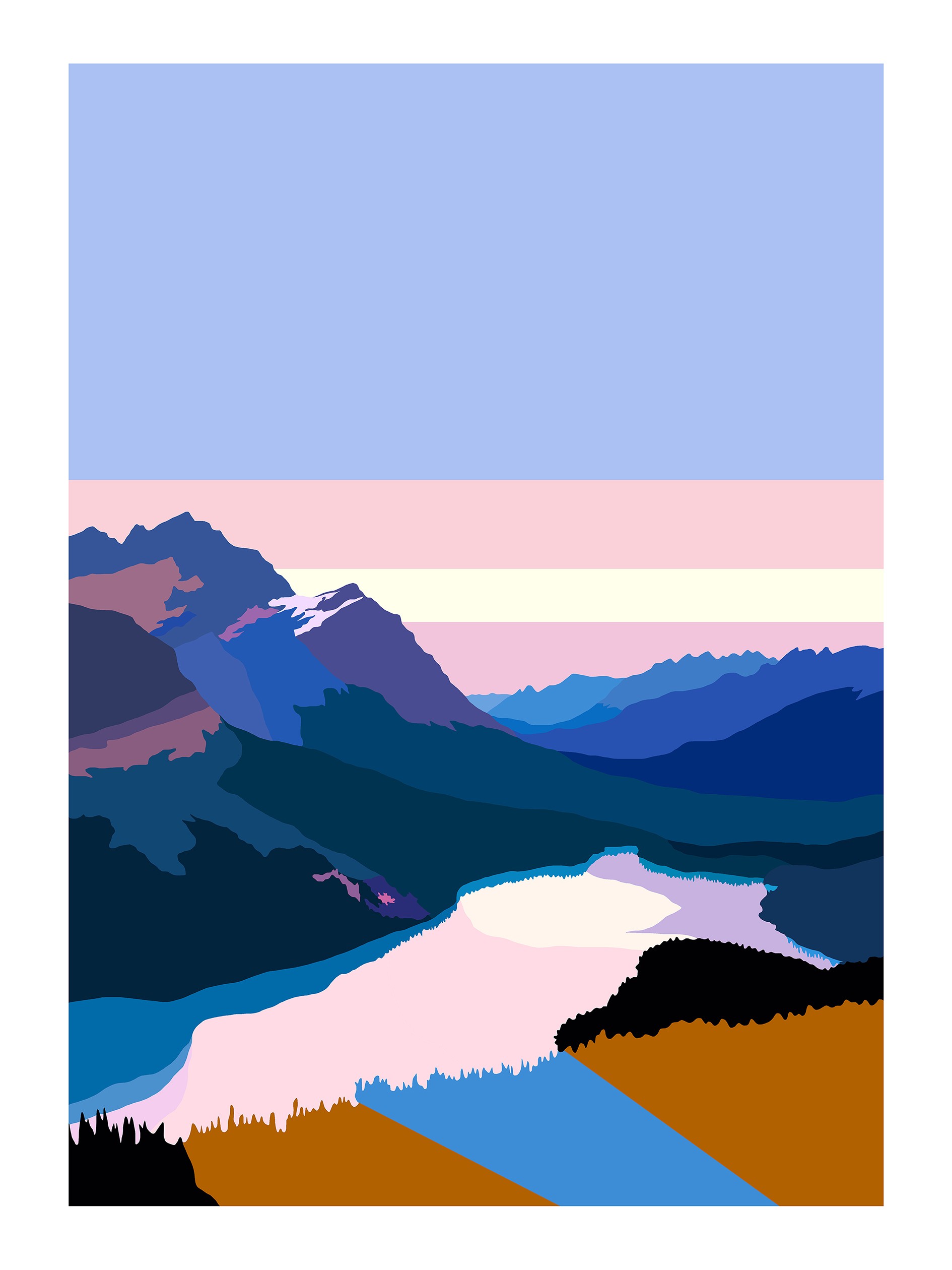 Marion Sagon, Pink lake & blue valley Marion Sagon, Pink lake & blue valley