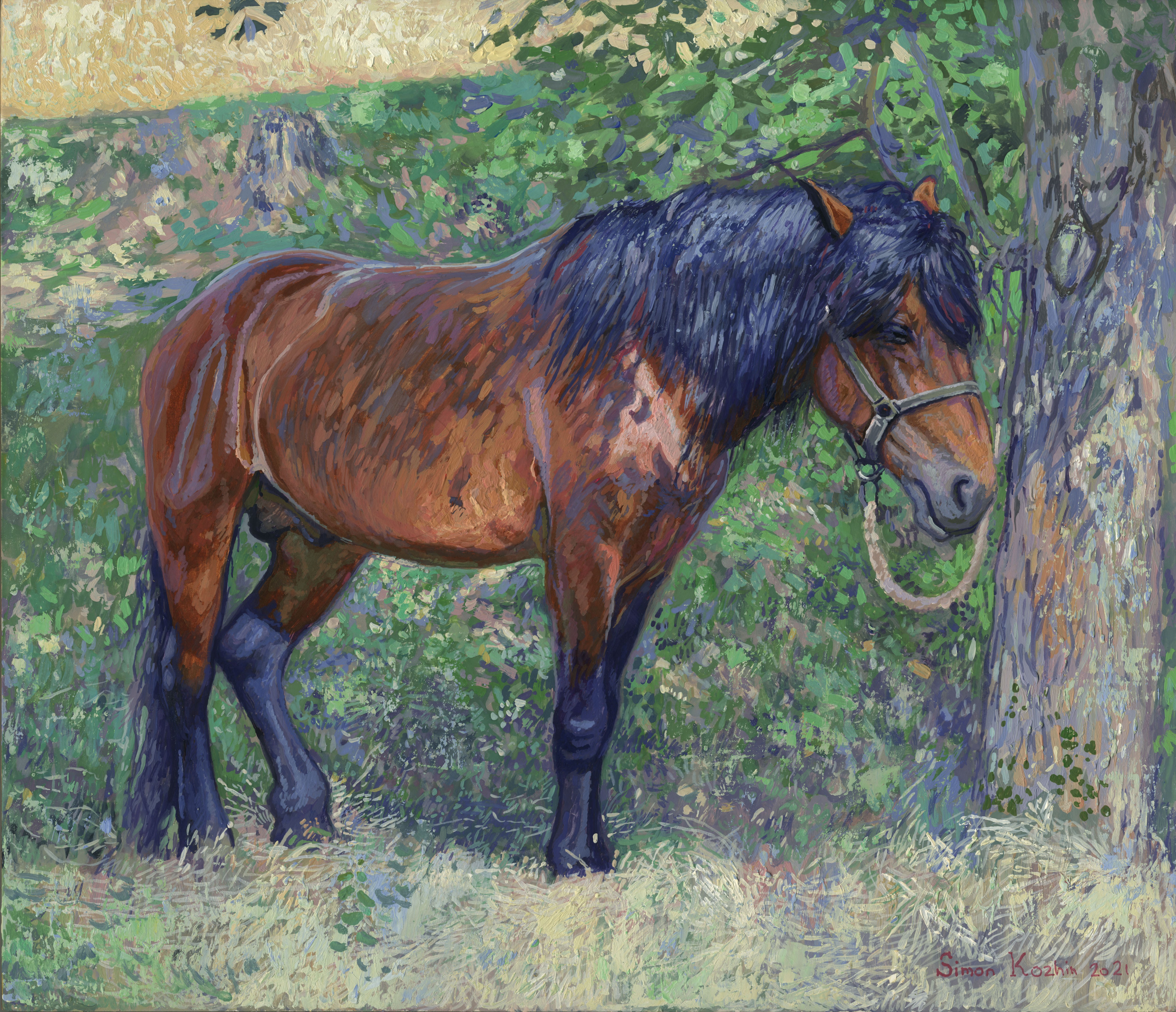 Simon Kozhin, Horse in the shade of trees Simon Kozhin, Horse in the shade of trees
