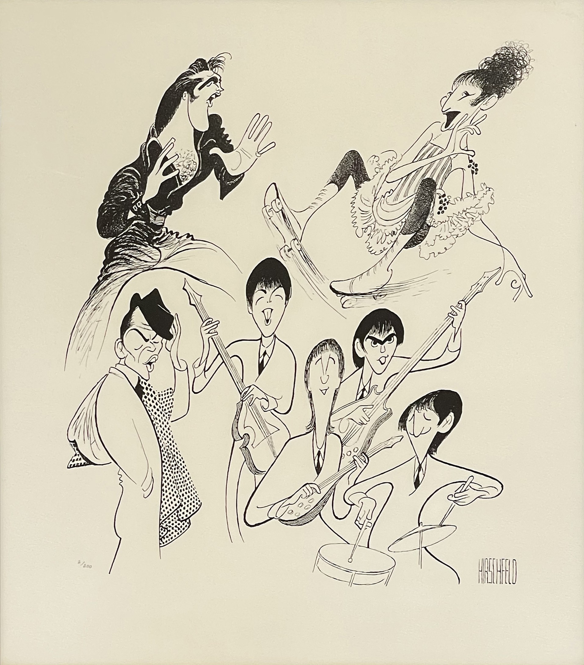 Al Hirschfeld, Sensations (Frank Sinatra, Elvis Presley, The Beatles & Barbara Streisand) Al Hirschfeld, Sensations (Frank Sinatra, Elvis Presley, The Beatles & Barbara Streisand)