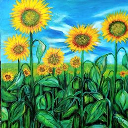 Sunflowers radiant like the sun itself, Jutta Wohler