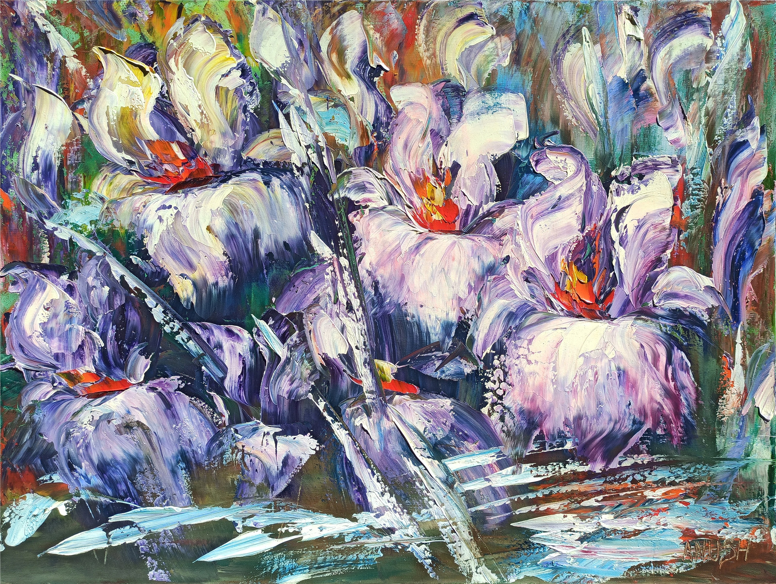 Anush Emiryan, Purple abstract flowers Anush Emiryan, Purple abstract flowers