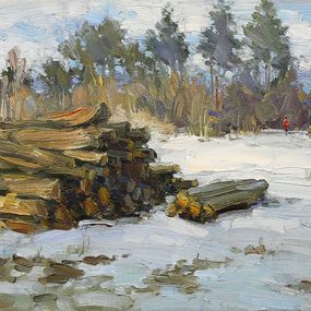 Painting, Woodpile, Yuriy Demiyanov