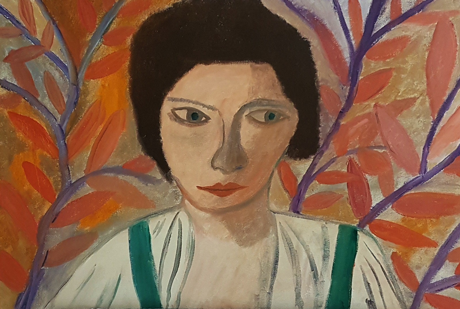 Dondi Schwartz, Woman with orange flowers Dondi Schwartz, Woman with orange flowers