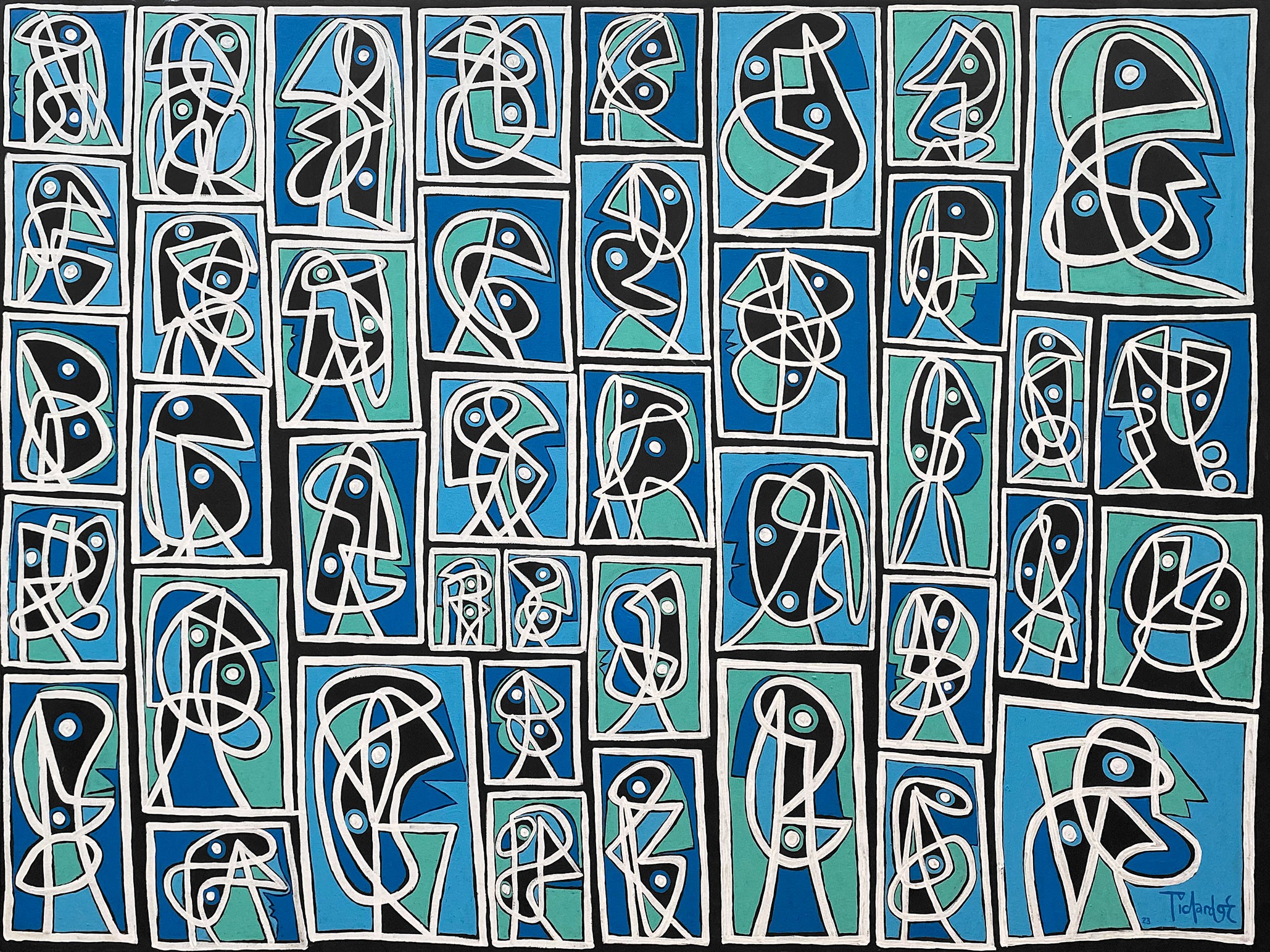 Enrique Pichardo, Mosaico en azules Enrique Pichardo, Mosaico en azules