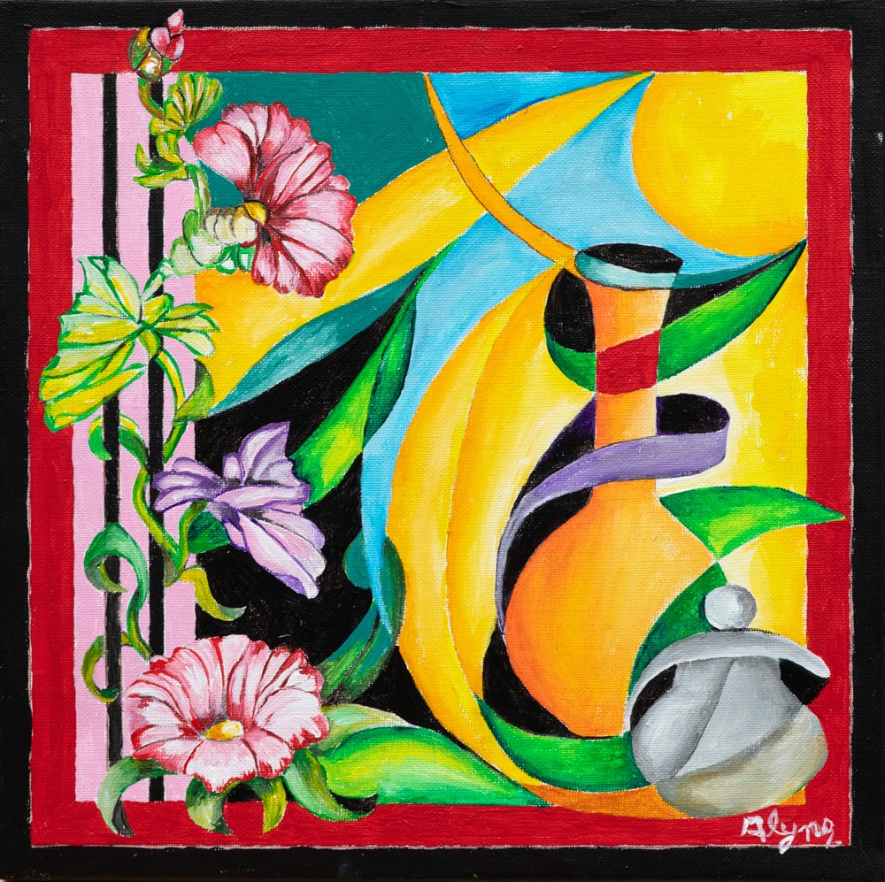 Alyne, Vases et fleurs - Composition graphique imaginaire Alyne, Vases et fleurs - Composition graphique imaginaire