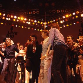 Fotografien, Artistes sur scène au concert "Live Aid", Wembley Stadium de Londres, 13 juillet 1985, Jacques Langevin