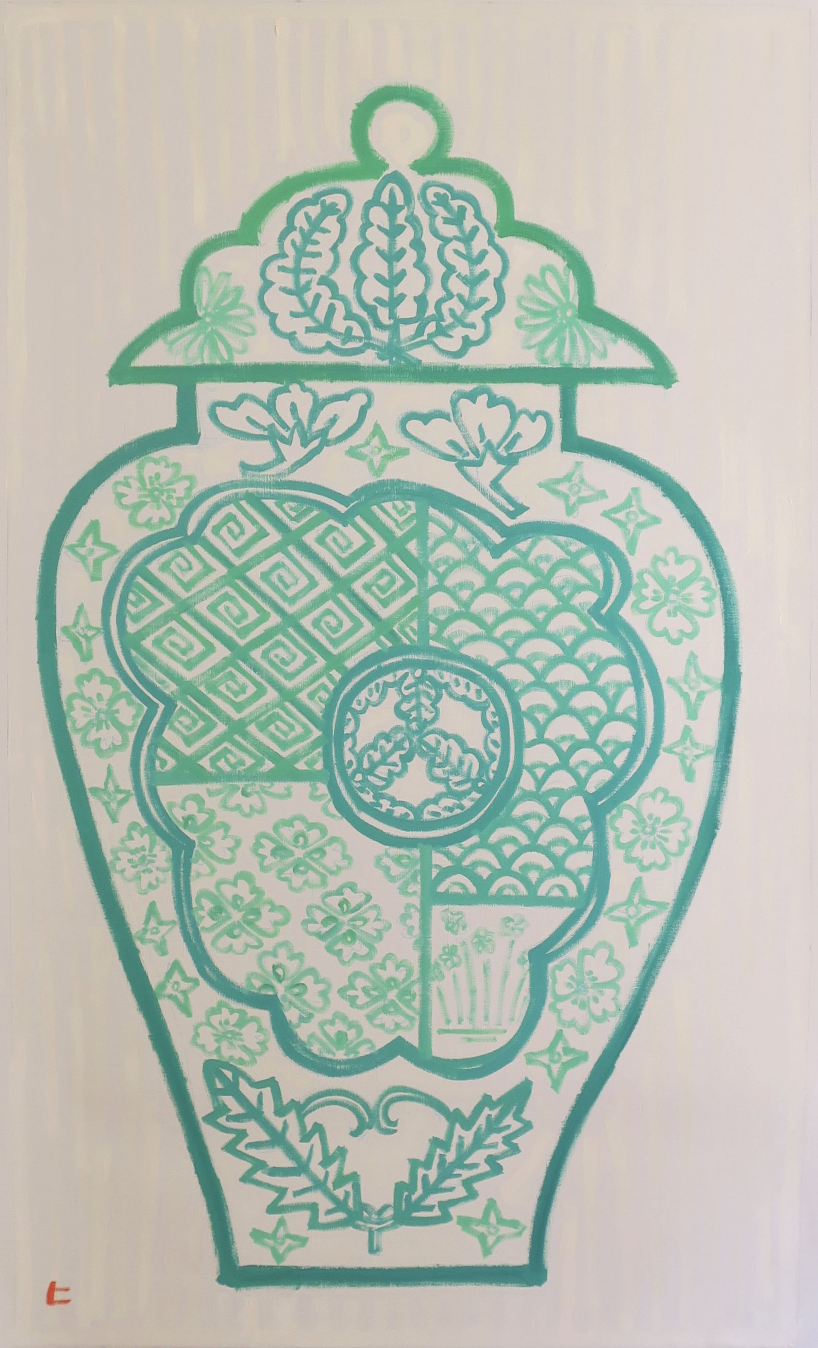 Hikaru O, Large jar with Japanese traditional patterns Hikaru O, Large jar with Japanese traditional patterns