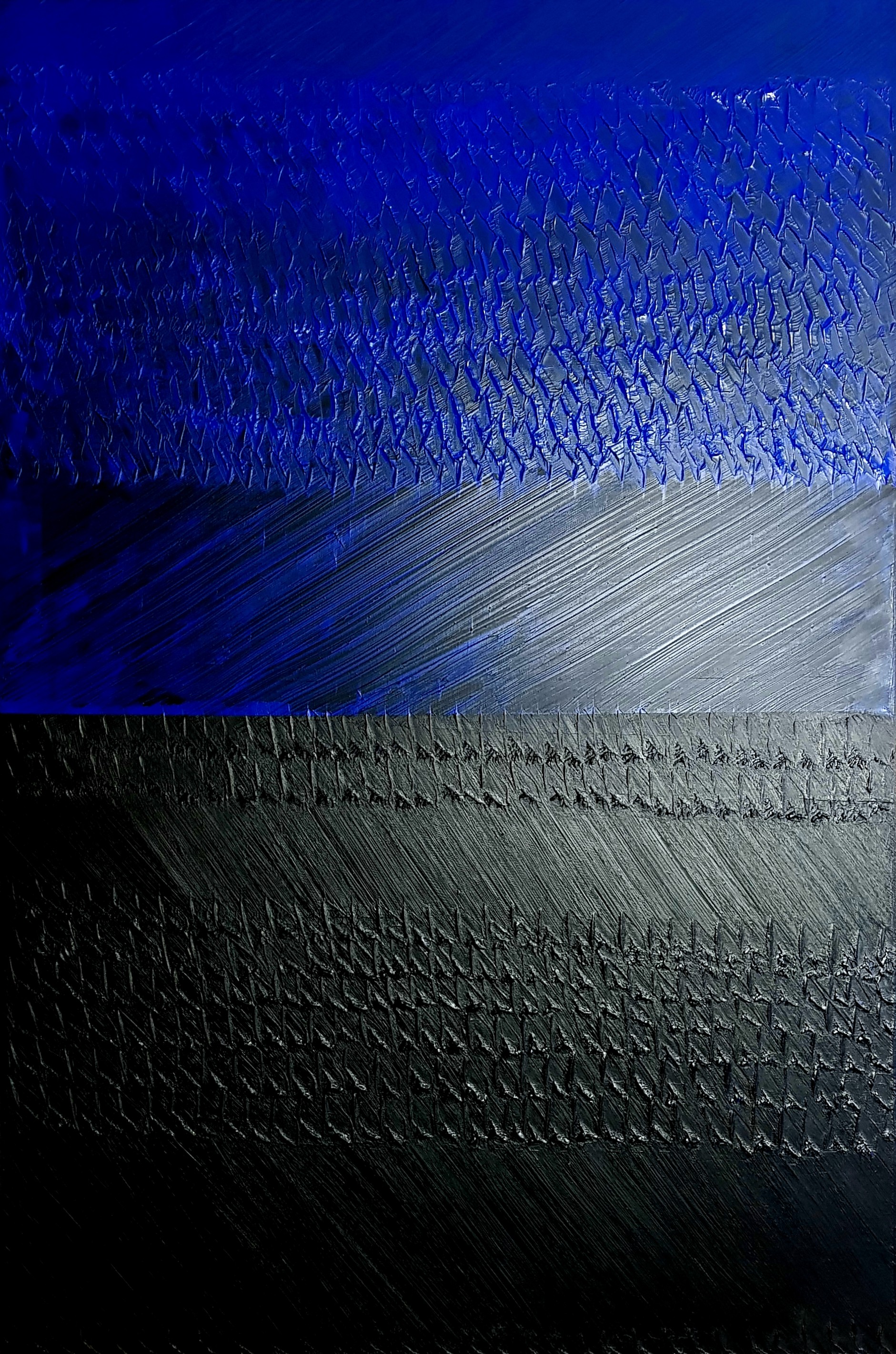Anne Girault Bardaud, Relief & surface blue black Anne Girault Bardaud, Relief & surface blue black