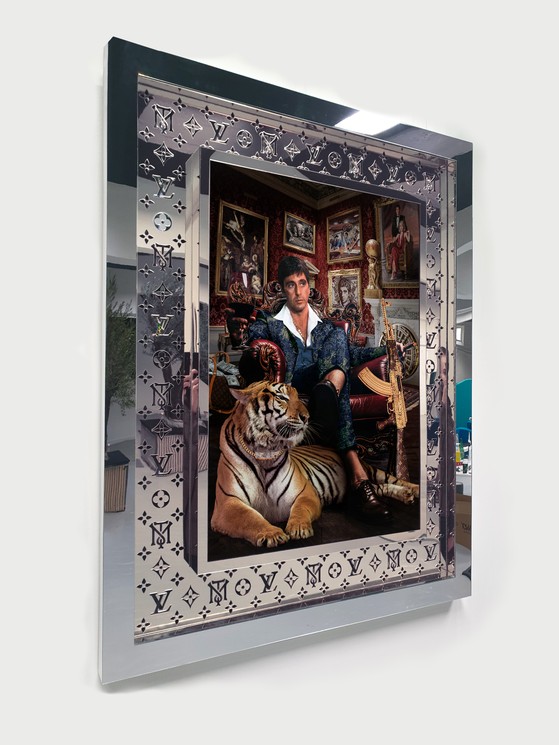 ▷ Scarface - The World is Yours - Tony Montana - Louis Vuitton Golden Frame  by Belart Collective, 2022, Print