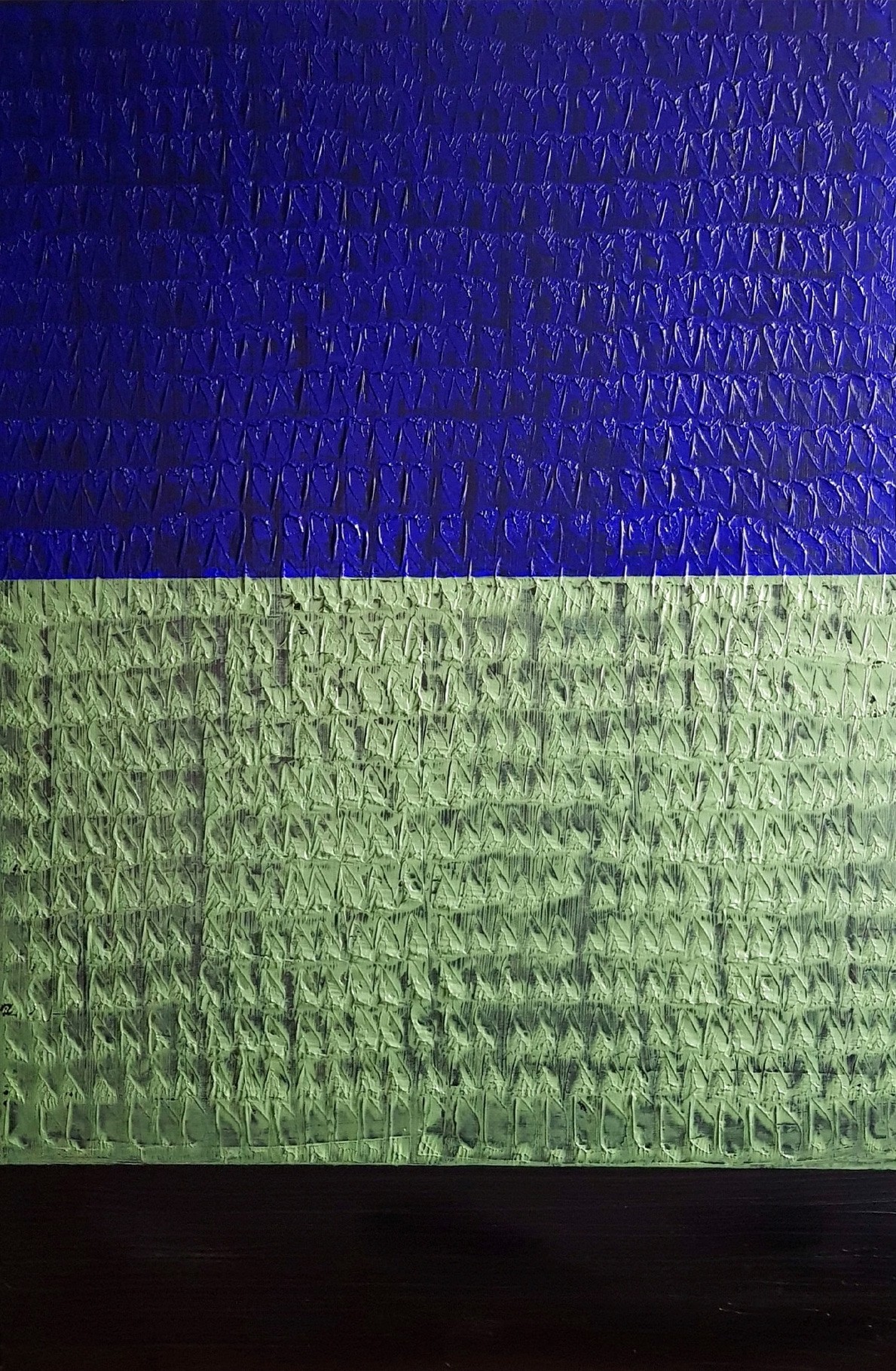 Anne Girault Bardaud, Relief & surface blue green black Anne Girault Bardaud, Relief & surface blue green black