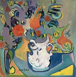 Gemälde, Vase bec de pigeon, Nourreddine Guesmia