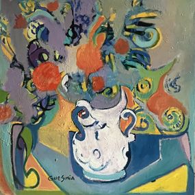 Gemälde, Vase bec de pigeon, Nourreddine Guesmia