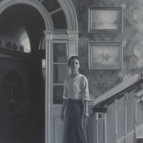 Woman descending a staircase, Jose Antonio Ochoa