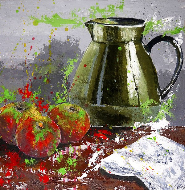Bazévian Delacapucinière, French School - Still life Apples and jar Starwars Bazévian Delacapucinière, French School - Still life Apples and jar Starwars