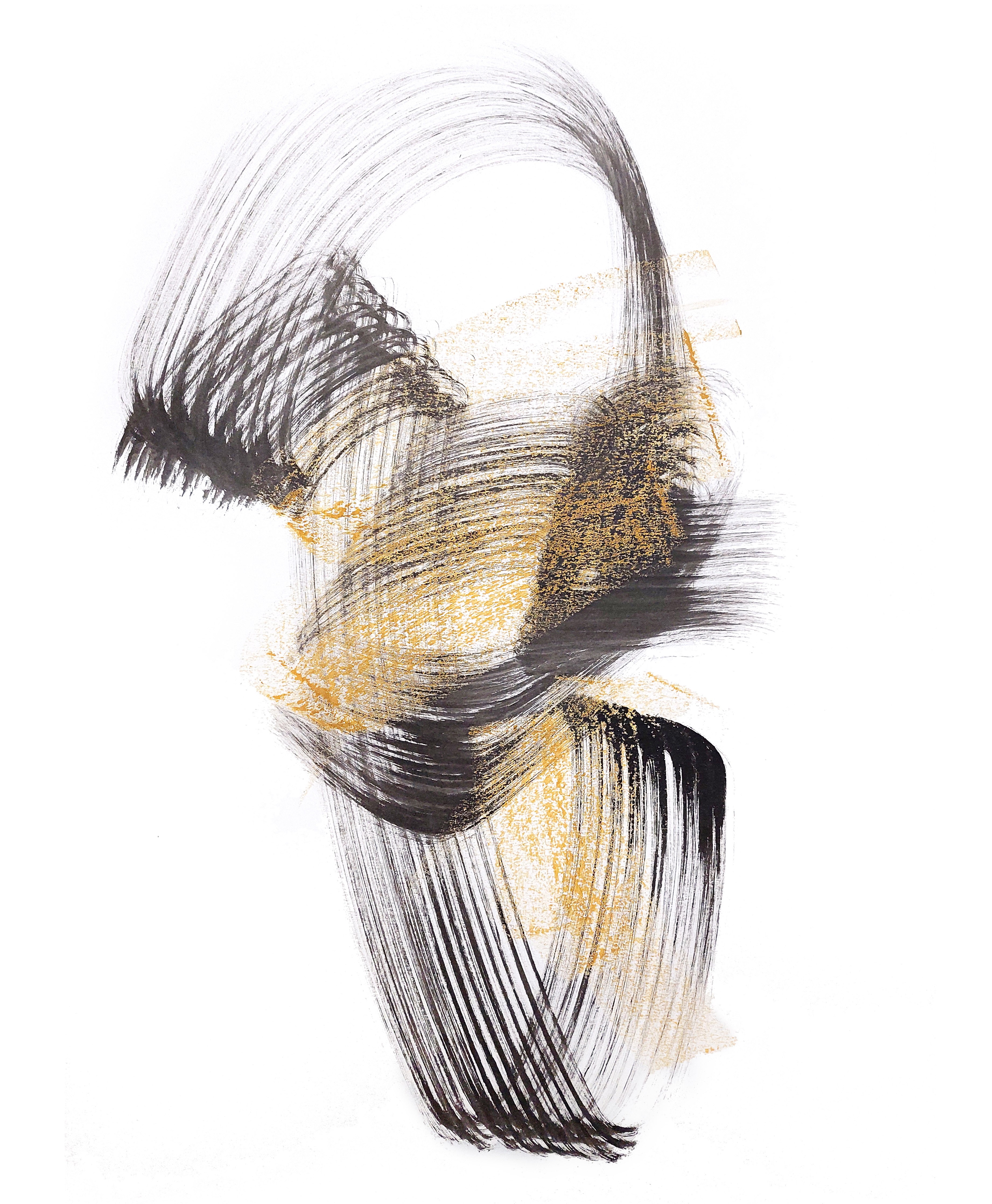 Sve Gri, Abstract Calligraphic Brush Drawing. Combing Sound Sve Gri, Abstract Calligraphic Brush Drawing. Combing Sound