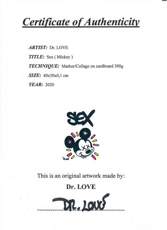 Dr. Love, Sex (Mickey), Painting on paper