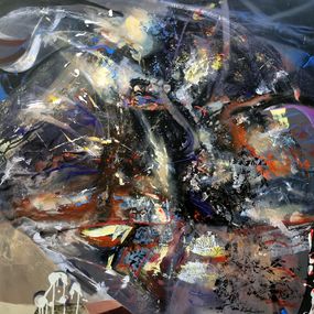 Peinture, Very large size abstract enigmatic painting, Ovidiu Kloska