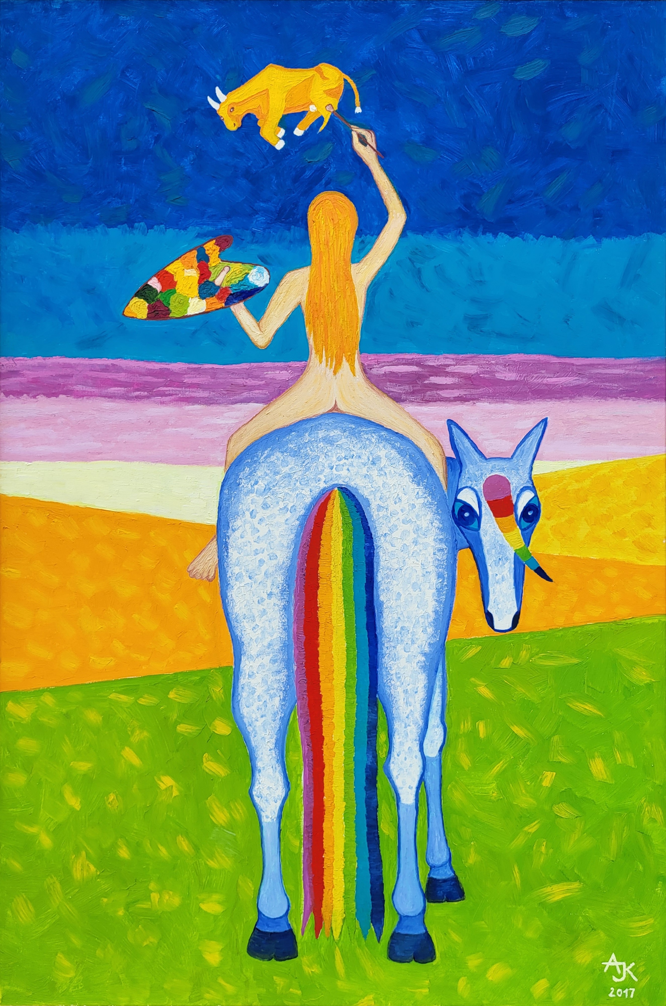 Aldona Jablonska Klimczak, Blue painting Aldona Jablonska Klimczak, Blue painting