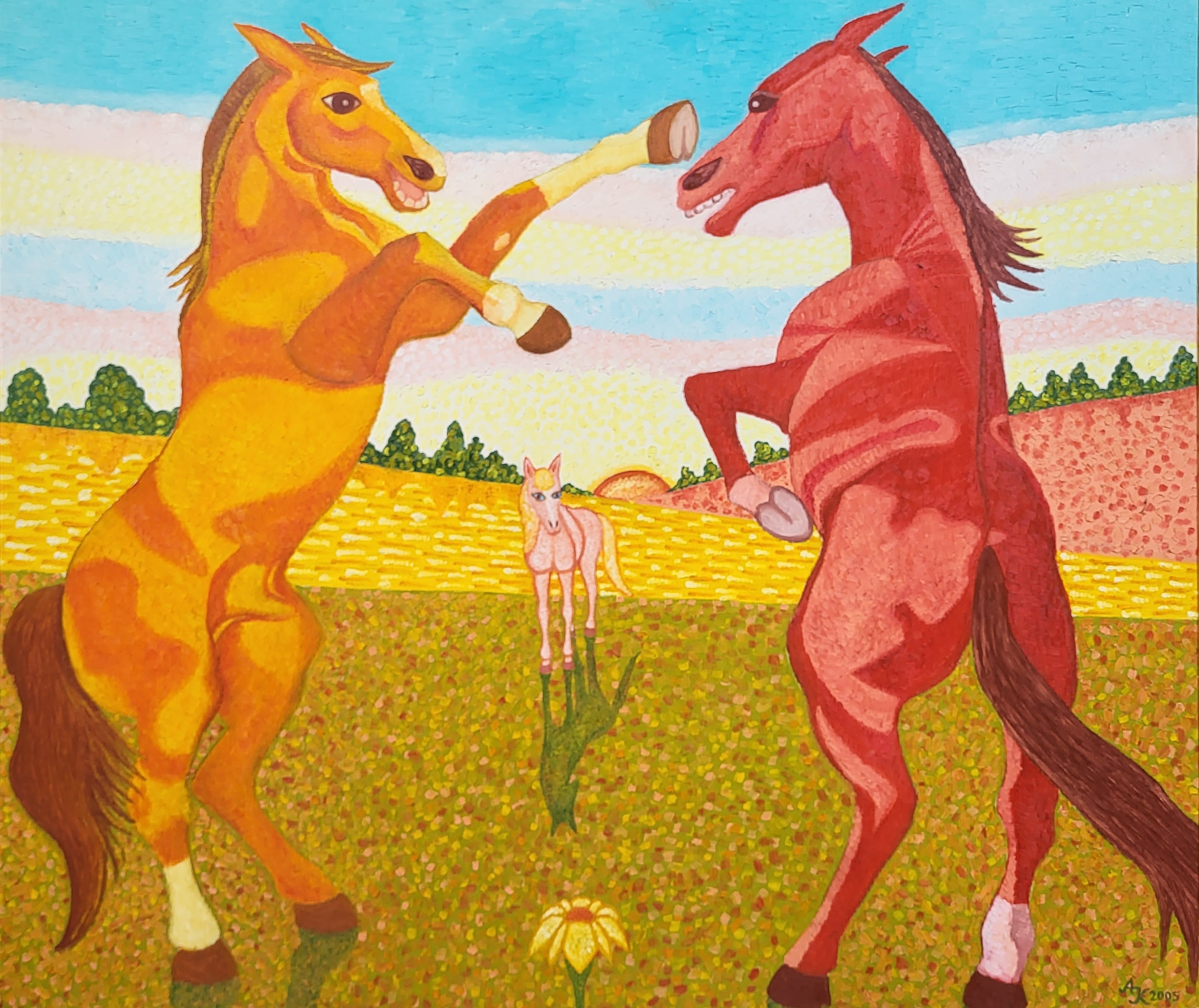 Aldona Jablonska Klimczak, Two stallions and a blond Aldona Jablonska Klimczak, Two stallions and a blond