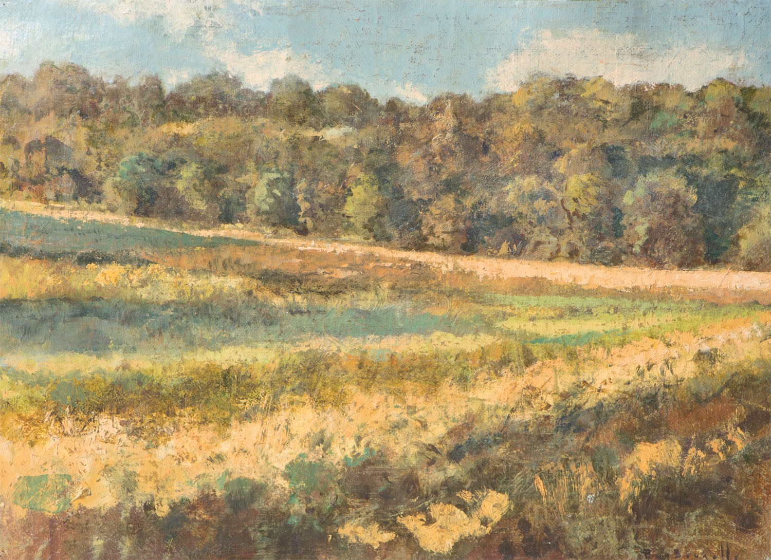André Boubounelle, Paysage, lumière dorée André Boubounelle, Paysage, lumière dorée