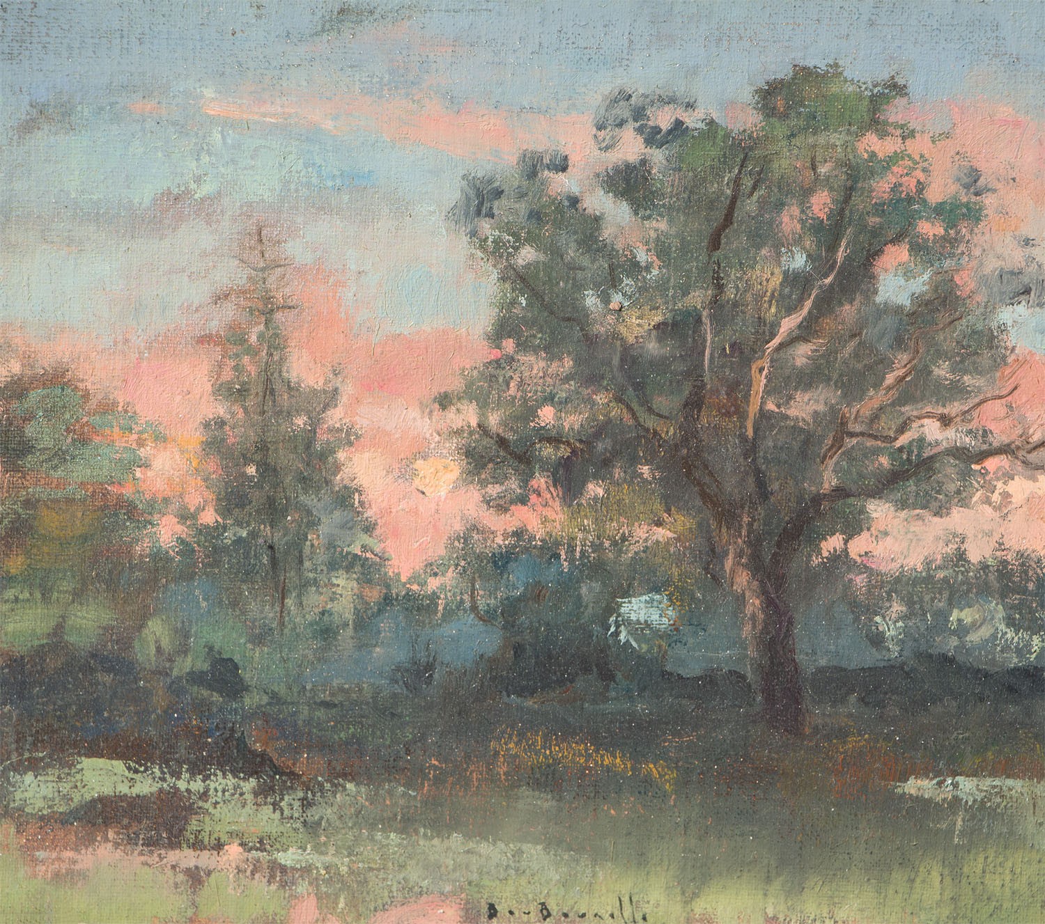 André Boubounelle, Coucher de soleil derrière les arbres André Boubounelle, Coucher de soleil derrière les arbres