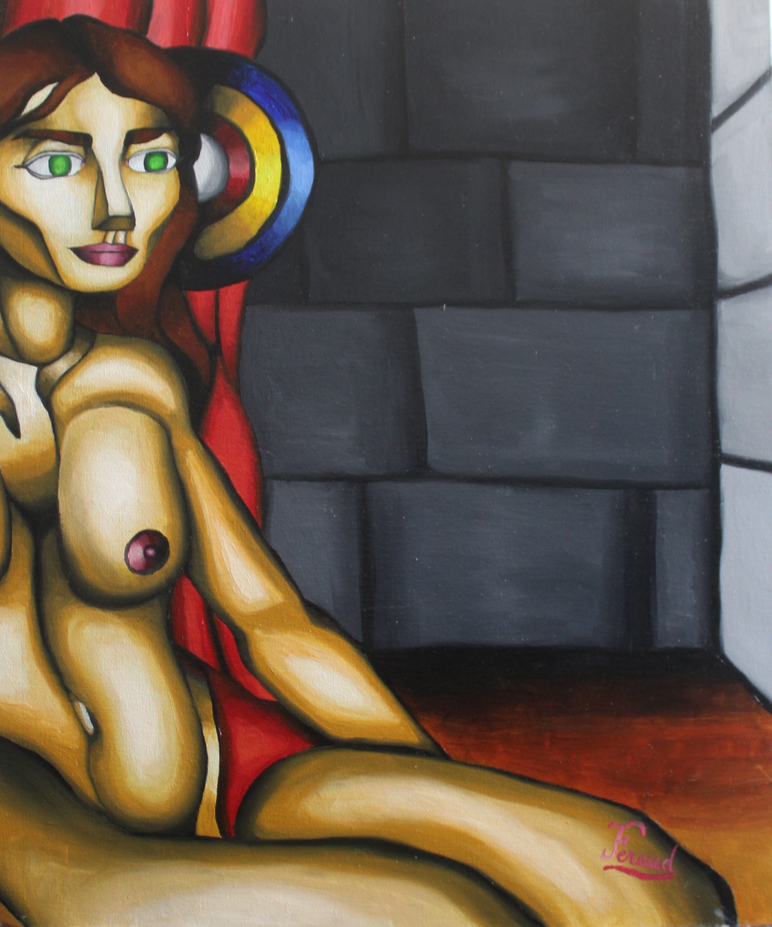 Charlie Feraud, Femme avec rideau rouge Charlie Feraud, Femme avec rideau rouge
