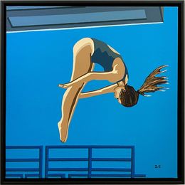Peinture, Plongeon Acrobatique, Sylvie Eudes