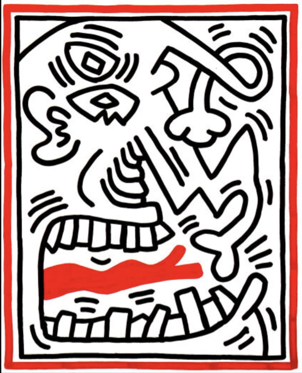 Keith Haring, Three Lithographs (Plate 1) Keith Haring, Three Lithographs (Plate 1)