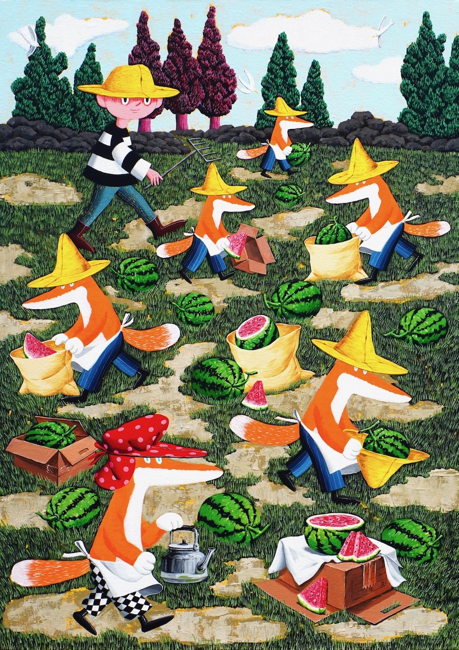 Sehee Byun, The farmer & the watermelons Sehee Byun, The farmer & the watermelons
