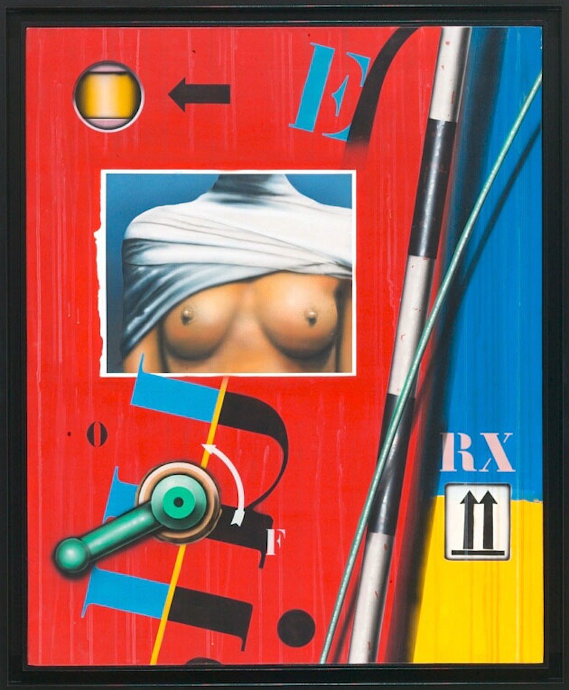 Peter Klasen, Nu drapé fond rouge / bleu RX Peter Klasen, Nu drapé fond rouge / bleu RX