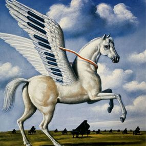A white horse, Rafal Olbinski