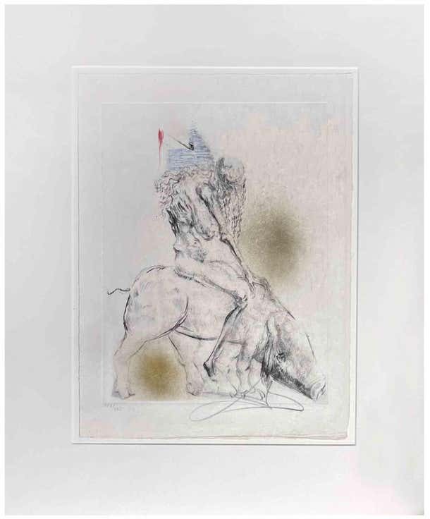 Salvador Dali, Femme au Cochon (Woman with pig) Salvador Dali, Femme au Cochon (Woman with pig)