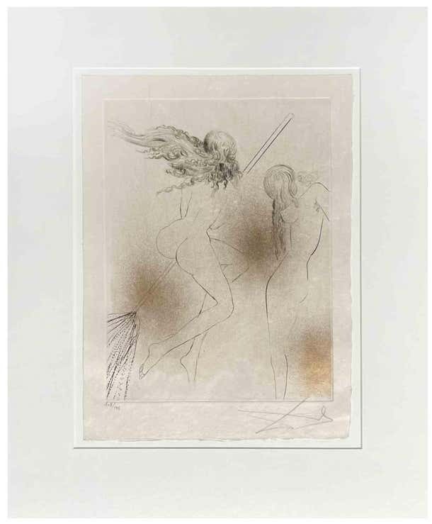Salvador Dali, Sorcière au balai Salvador Dali, Sorcière au balai