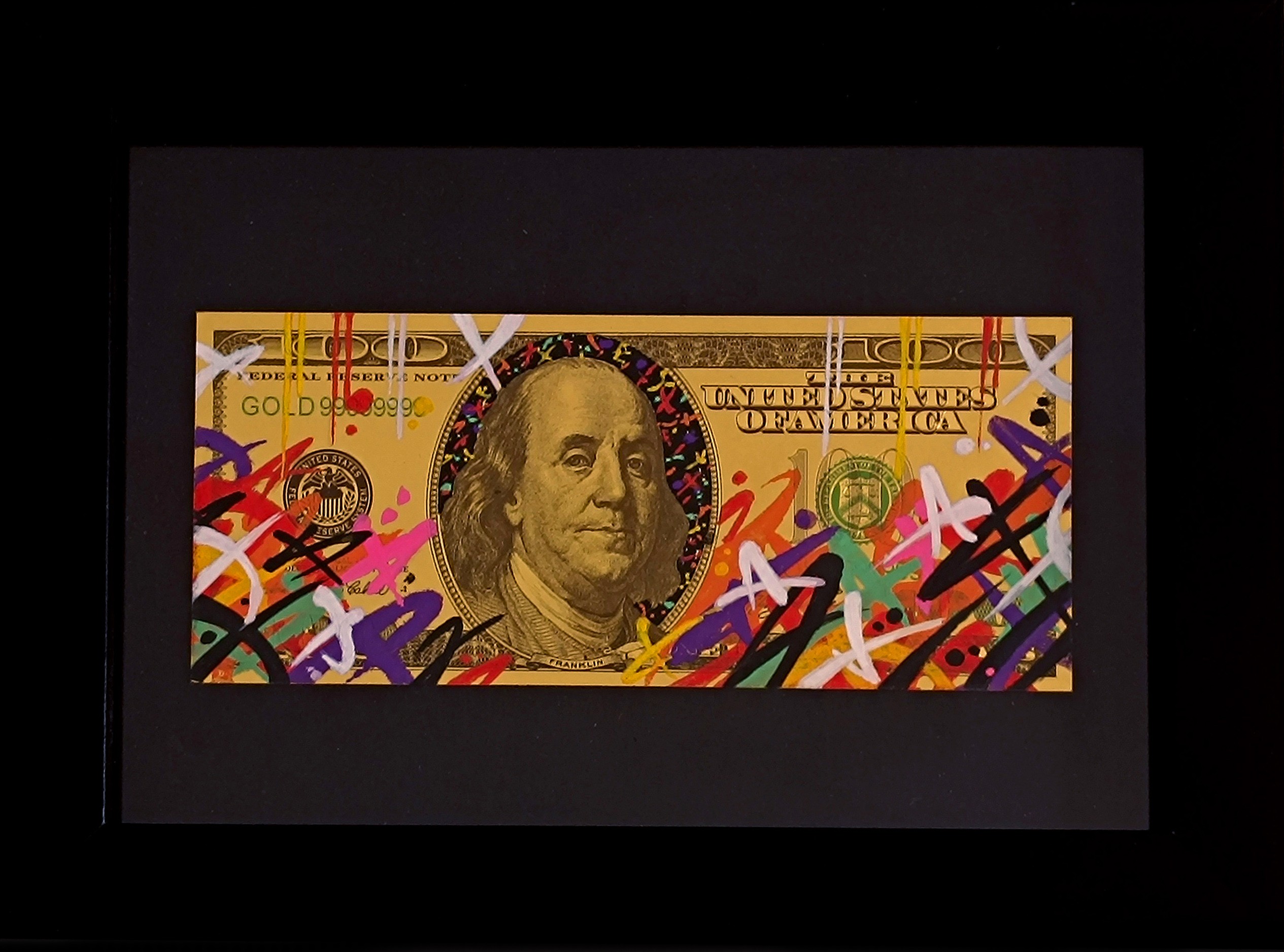 SISC, Gold and colores Dolla bill Benjamin Franklin SISC, Gold and colores Dolla bill Benjamin Franklin