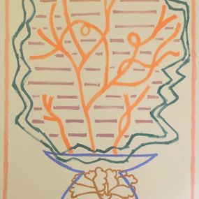 Gemälde, Whisk fern in orange, Hikaru O