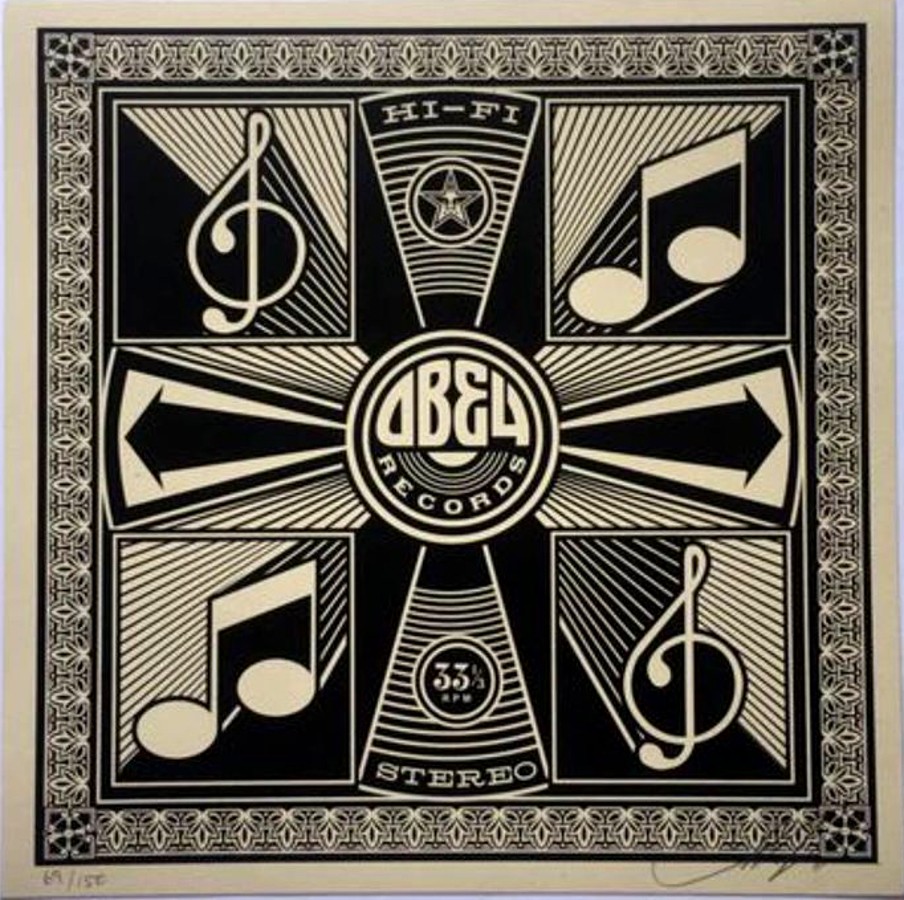Shepard Fairey (Obey), Music Note Hi-Fi Stereo Records Shepard Fairey (Obey), Music Note Hi-Fi Stereo Records
