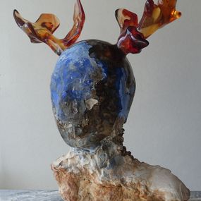 Sculpture, Cerf bleu, Pauline Couble