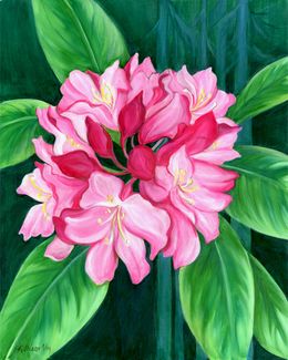 Gemälde, Wild Rhododendron oil painting (1), Kathleen Ney
