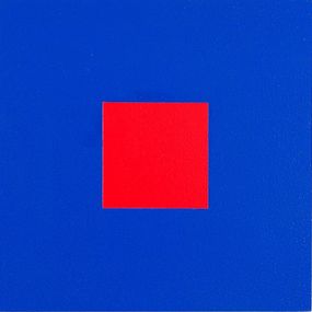 Painting, Blue colbalt + rouge red, Claude Tousignant