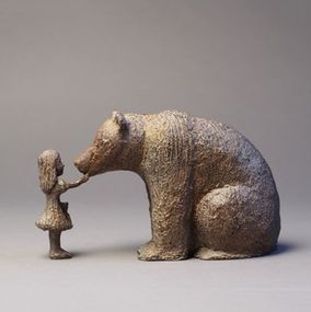 Sculpture chat curieux - Statue animaux de jardin H. 31cm, vente