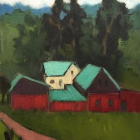Painting, La ferme chemin couture (Québec, Canada), Barbara Petit Lisy